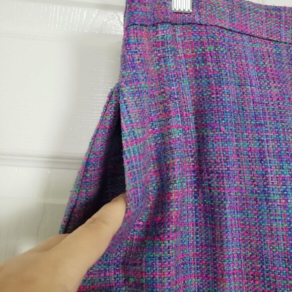 Vintage Vinci Clothiers Silk Set Womens Size 14 Jacket Midi Skirt Purple Career - Picture 11 of 16